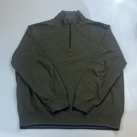 Massimo Dutti Quarter Zip Cotton Cashmere Sweater S134-16